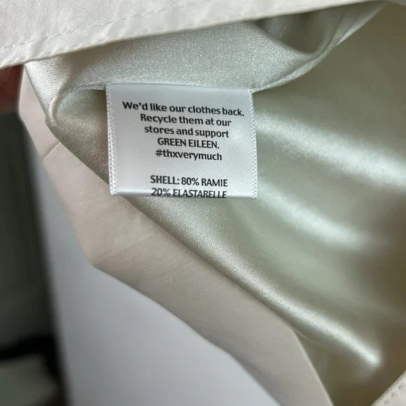 Eileen Fisher Polished Ramie A-Line Jacket Zipper Women light tan cream - Picture 6 of 8